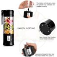 thumbnail image 2 of Portable Blender For Shakes And Smoothies, Travel Friendly Personal Juicer With Stainless Steel Blades And Rechargeable Battery, Black, 350-420ml, 2 of 5