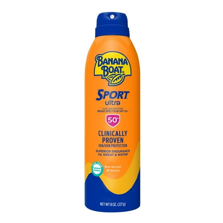 Banana Boat Ultra Sport Adult Sunscreen Spray, SPF 50, 8 oz Bonus Size