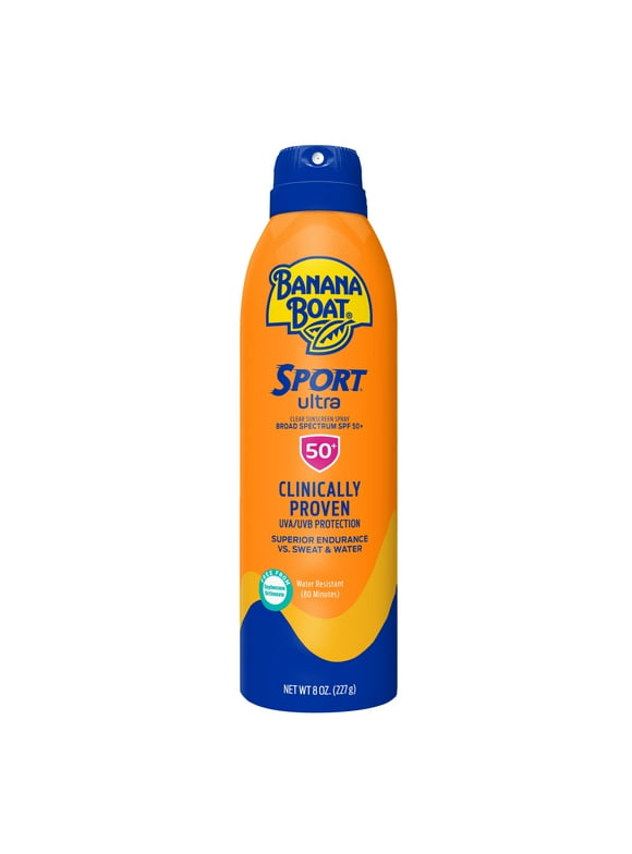 Banana Boat Ultra Sport Adult Sunscreen Spray, SPF 50, 8 oz Bonus Size