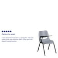 thumbnail image 5 of Flash Furniture 5 Pack Gray Ergonomic Shell Chair with Right Handed Flip-Up Tablet Arm, 5 of 14
