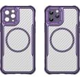thumbnail image 3 of Case for iPhone 11 Pro,Full-Body Rugged Carbon Fibre Protective Clear Back Hybrid Magnetic with Wireless Charge Shockproof Protector Phone Case for iPhone 11 Pro,5.8 inch 2019 (Purple), 3 of 18