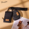 thumbnail image 7 of Wrangler Women's Western Dual Pouch Keychain Wristlet Wallet Embroidered Boot Scroll Design with Zipper Card Holder, Black, 7 of 7