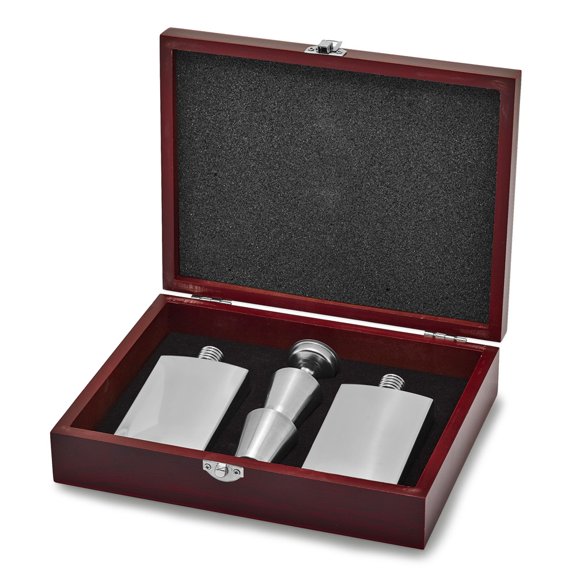 FB Jewels Polished Stainless Steel Two-4oz Flasks Gift Set
