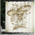 thumbnail image 4 of Ambesonne Wooden Shower Curtain, Spanish Dead Hat, 69"Wx84"L, Khaki Beige, 4 of 5