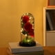 thumbnail image 4 of Rosa de plástico con luz LED rosa LED con base de madera Regalo de boda aniversario, 4 of 6