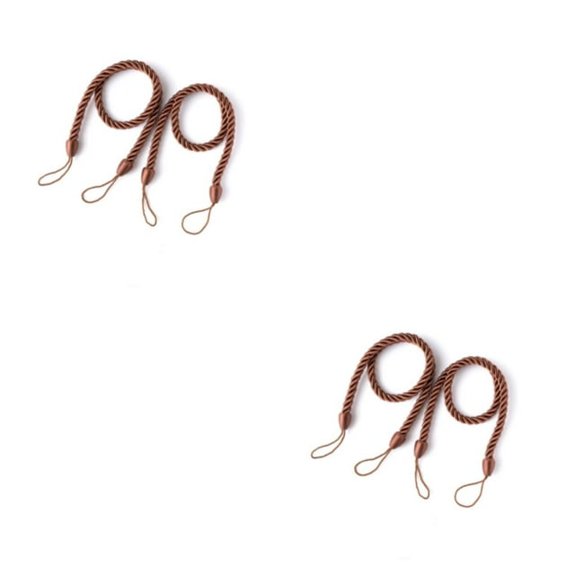stanreset 1/2/3/5 2pcs Maison Hôtel Polyester Rideau Retenue Salon Drapé Cravate Draperies Support Décoratif Ondulé Corde Café 2PCS