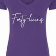 thumbnail image 4 of Inktastic Forty-licious Birthday Humor Women's V-Neck T-Shirt, 4 of 5