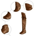 thumbnail image 6 of Slouchy Thigh High Boots for Women Hidden Wedge Soft Leather Pull on Over the Knee Winter Tall Boots, 6 of 6