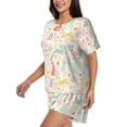 thumbnail image 2 of Naloa Fall Rabbit Women's Short-Sleeved Pajama Set, Loungewear, Summer pajamas, Breathable Cozy - X-Large, 2 of 9