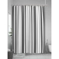 thumbnail image 5 of Shower Curtain Gray Stripes Bathroom Curtains with Hooks, Waterproof Fabric Grey Striped Lines Bath Shower Curtains Set for Bathroom Bathtubs Decor 72x72 Inch, 5 of 8