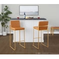 thumbnail image 3 of Fuji High Back Bar Stool, Bar Chairs, Bar Stools Set of 2 (Camel Faux Leather), 3 of 6