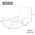 thumbnail image 3 of EvinTer Platform Metal Twin Bed Frame, Suitable for All Ages, White, 3 of 6