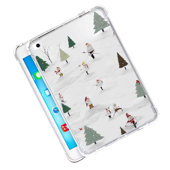 Compatible with iPad 9.7 inch Phone Case, White-Christmas-08 Case Silicone Protective for Teen Girl Boy Case for iPad 9.7 inch
