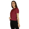 thumbnail image 3 of Inkmeso T-Shirt à Manches Courtes pour Femmes Épaules Tombantes Col Rond T-Shirts d'Été Décontractés, 3 of 7