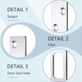 thumbnail image 2 of 4 Pcs 6 Inch Door Strike Plate Security Latch Strike Stainless Steel Door Reinforcement Plate with Screws for Deadbolt, 2 of 7