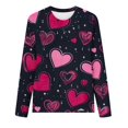 thumbnail image 4 of VKOYWKM Women's Valentine Tops Long Sleeve Love Graphic Tees Romantic Valentne Shirt Crew Neck Holiday Party Blouses, 4 of 4
