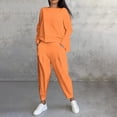 thumbnail image 2 of Women Casual 2 Piece Sweatsuits Crewneck Long Sleeve Pullover Shirts Loose Elastic Waist Sweatpants Solid Color Spring Outfits, 2 of 6
