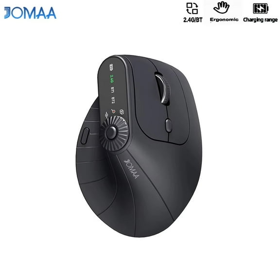 Wireless Vertical Mouse Rechargeable Optical Mice With Function Adjustment Knob Ergonomic Mouse for Multi-Purpose