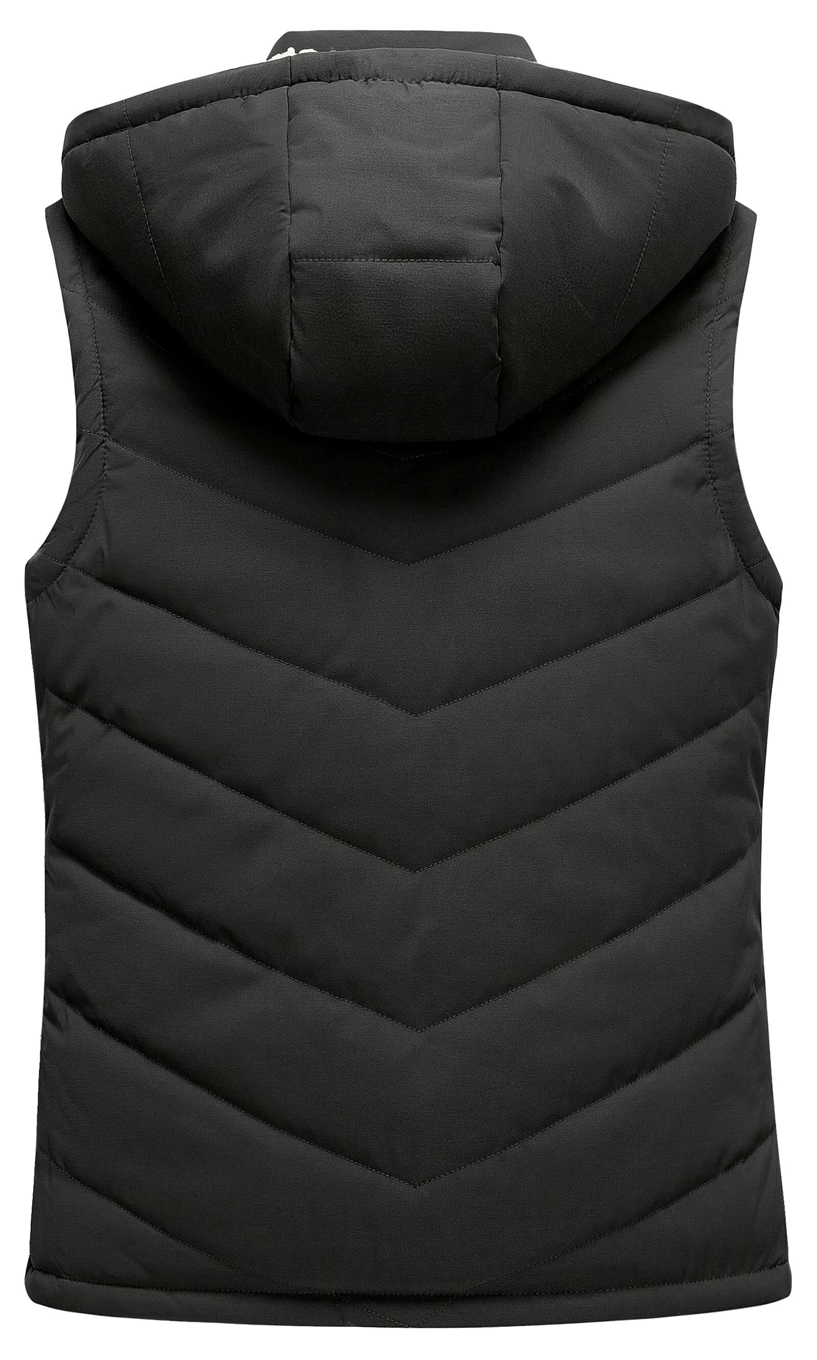 Chrisuno Vest For Women Puffer Lightweight Chalecos De Mujer Elegantes Vests Women's Slim Sleeveless Quilted Removable Hooded Winter Coat Black S