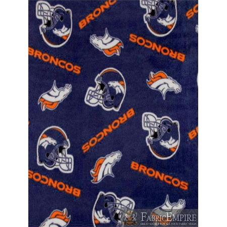 Nfl Team Fabric - NFL Denver Broncos All Over Licensed Fleece Fabric NL-NFL-36-OT