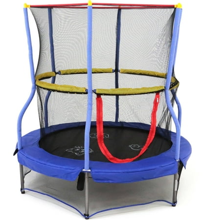 Skywalker Trampolines 55-Inch Bounce-N-Learn Trampoline, with Enclosure and Sound, (Best Rated Trampoline For Toddlers)