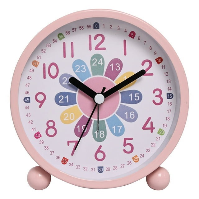 Boovnll Réveil, Réveil pour Enfants, Réveil Analogique, Sans Tic-Tac, Réveil d'Apprentissage, Réveil à Quartz pour Enfants, Horloge