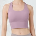 thumbnail image 5 of SMihono Butterluxe Womens U Back Sports Bra - Scoop Neck Padded Low Impact Yoga Clothes Workout Crop Top with Built in Pads Pink 4, 5 of 5