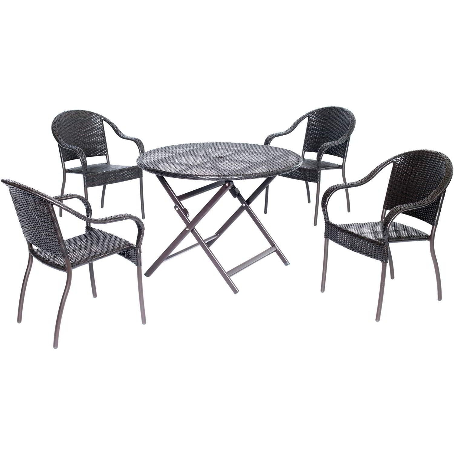 Orleans Aluminum 5 Piece Round Patio Dining Set
