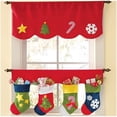thumbnail image 1 of Christmas Window Valance    2PCS Red Set Christmas Decor Fall Kitchen Window Curtains Valances for Christmas Home Decorations, 1 of 8