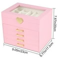 thumbnail image 3 of Caja de Joyas Kendal Rosa Organizador de 5 Capas con Tapa de Vidrio, 3 of 6