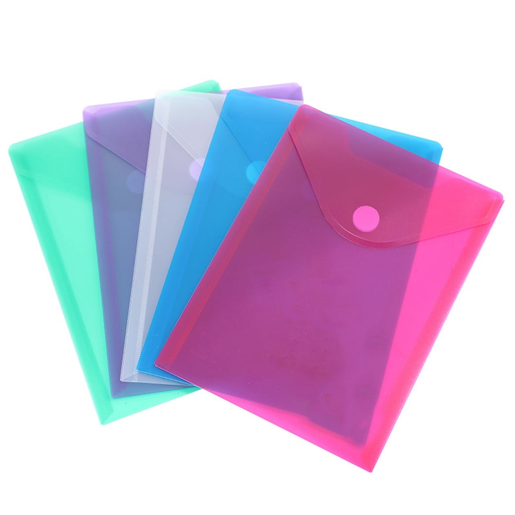 LIFKOME 10Pcs Plastic Document Folder Assorted Color Paper Organizer for School Supplies