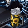 thumbnail image 4 of 1pc Sunflower 40oz Tumbler with Straw & Handle - Insulated Stainless Steel Cup | Holiday Gift for Man Women (Christmas, Valentine's, Birthday), 4 of 5