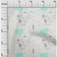 thumbnail image 1 of oneOone Georgette Viscose Aquamarine Fabric Star|Balloon & Baby Elephant Kids Sewing Fabric By The Yard Printed Diy Clothing Sewing Supplies 42 Inch Wide, 1 of 4