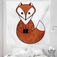 thumbnail image 1 of Fox Tapestry, Cartoon Young Animal Character Spiral Patterns Friendly Charming, Fabric Wall Hanging Decor for Bedroom Living Room Dorm, 5 Sizes, Dark Orange Black White, by Ambesonne, 1 of 1