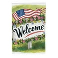 thumbnail image 2 of Shangniulu 4th of July Garden Flag Patriotic Welcome Flowers Memorial Day American Flags Vertical Double Sided Independence Day Yard Outdoor Decor White, 2 of 6