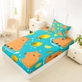 thumbnail image 4 of Erosebridal Cartoon Animal Capybara Twin Sheet Sets,Yellow Lemon Fruit Bedding For Kids Boys 3-Piece, 4 of 6