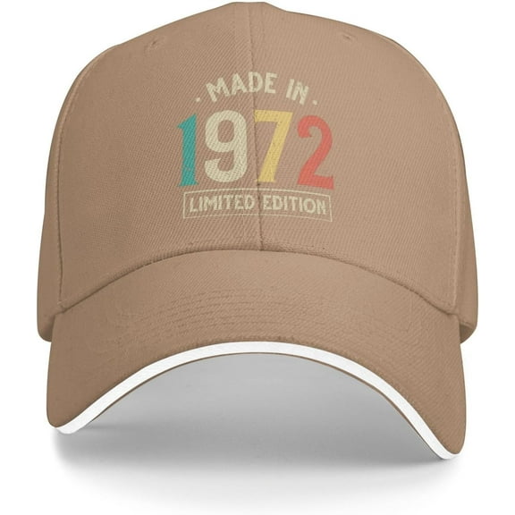 Baseball Hat 53th Birthday Hiking Caps for Womens Vintage 1972 Sport Hats