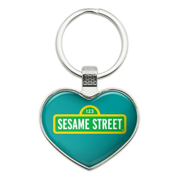 Sesame Street Logo Keychain Heart Love Metal Key Chain Ring