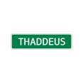 thumbnail image 1 of Thaddeus Boys Children Name Letter Printed Indoor Outdoor Unique Wall Novelty Plaque Decoration Label Aluminum Metal Sign 4"x13.5", 1 of 1