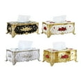 thumbnail image 4 of European-Style Tissue Box Living Room Desktop Tissue Box Retro Luxury Tissue Case Rose Patterned Napkin Holder Home Decoration, 4 of 6