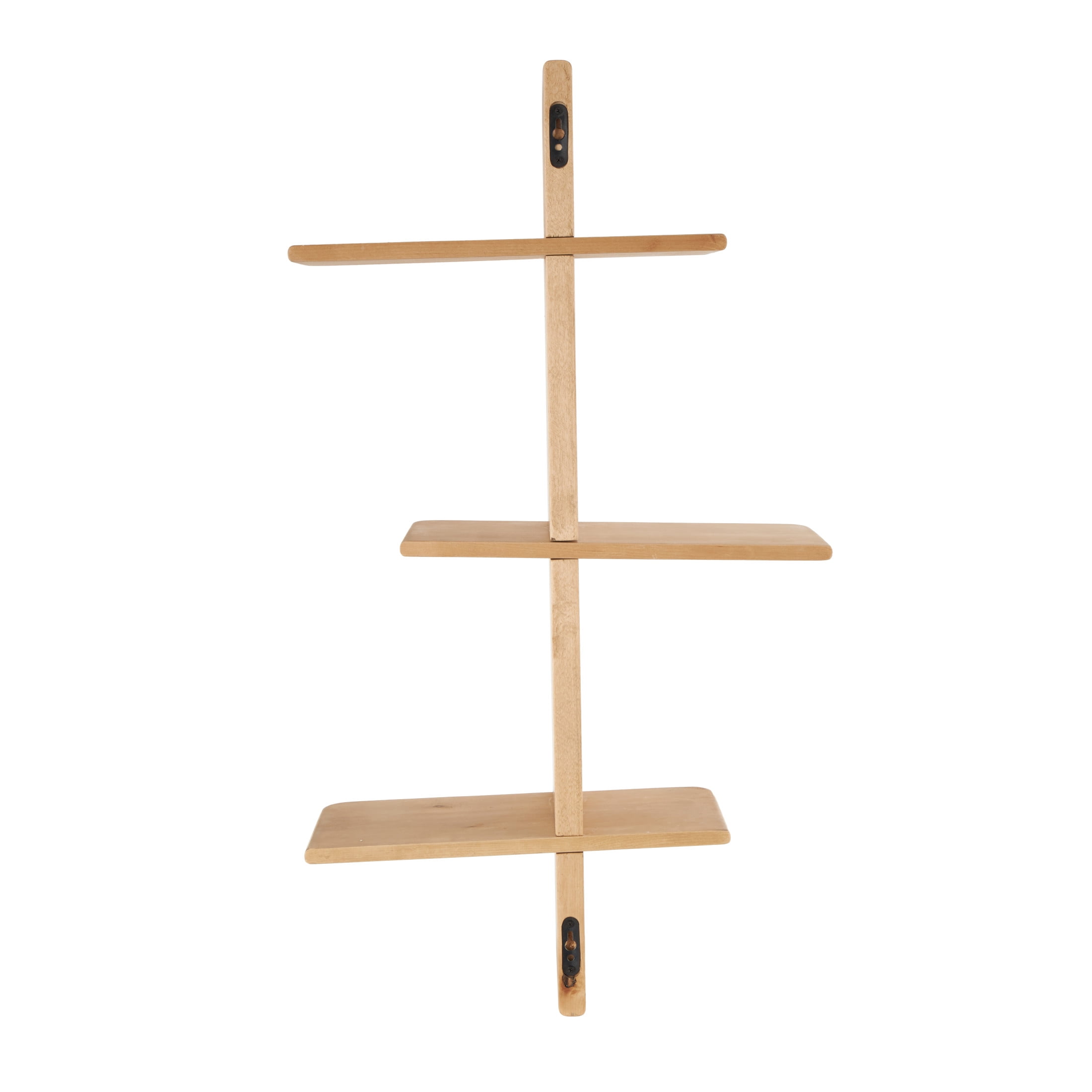 DecMode 19" x 8" Handmade 6-Tier Light Brown Wall Shelf