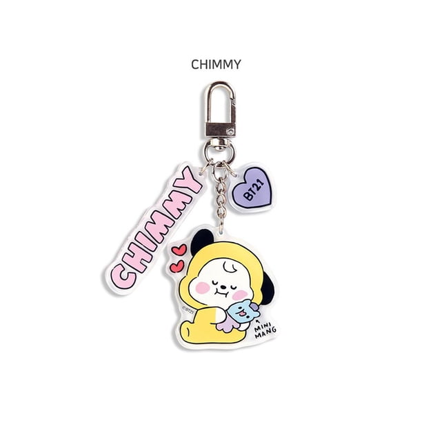Steve Nuevo BT21 Llavero Acrílico Transparente Colgante BTS HD Bolsa De Pan Doble Accesorios