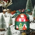 thumbnail image 4 of Caja de regalo navideña con ventana transparente | Embalaje navideño para manzanas y dulces | Diseño de Papá Noel y muñeco de nieve | Caja de papel roja y verde | 11 x 10 x 10 cm, 4 of 5
