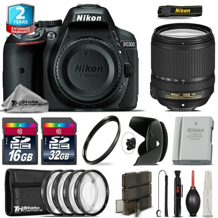 Nikon D5300 DSLR + AFS 18-140mm VR Lens + 4PC Macro Kit + Extra Battery -