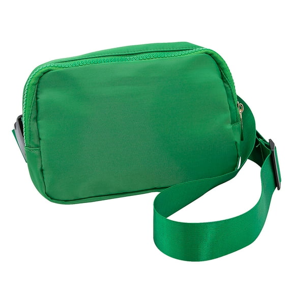 Fun Express 8 1/4" x 5 1/2" Green Polyester Crossbody Belt Bags – 6 Pieces