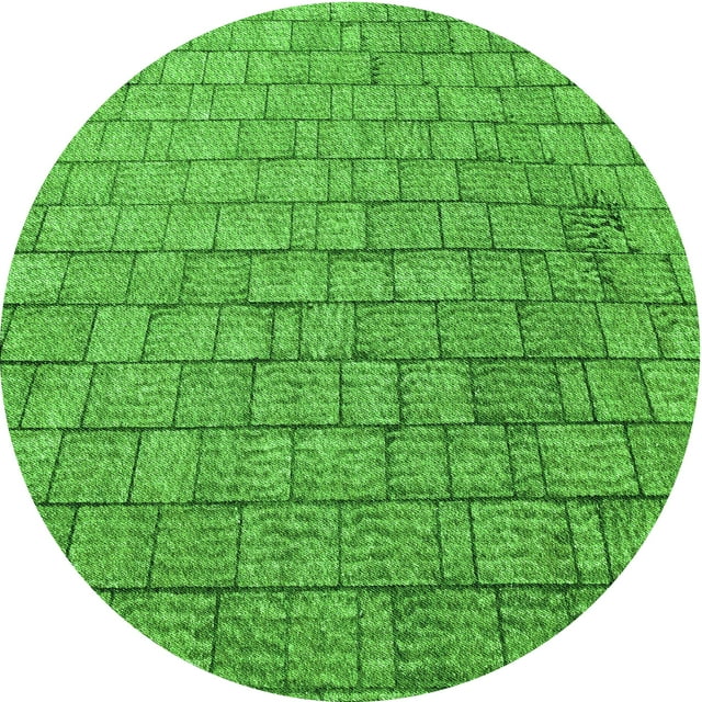 Ahgly Company Tapis d'Intérieur Lavable en Machine Carré Vert Transitionnel, 3 Pieds Carré
