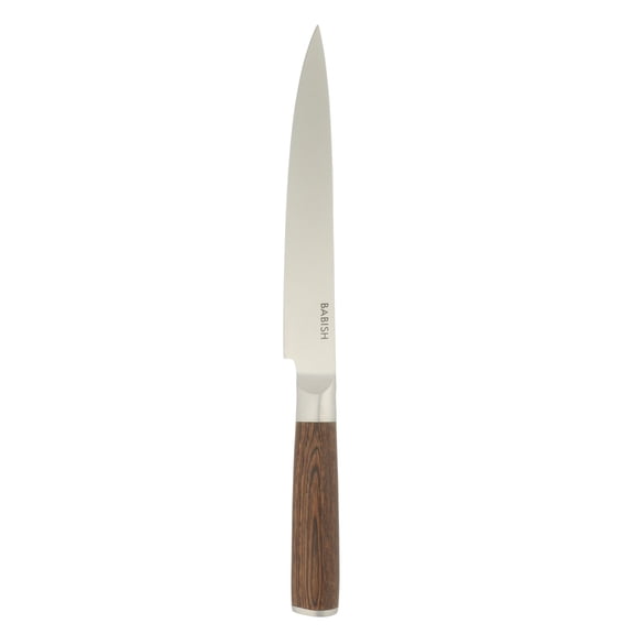 Babish 8-Inch Carving Knife – High-Carbon 1.4116 German Steel Slicing Knife with Dark Pakka Wood Handle, Full-Tang Razor Sharp Blade for Carving Meat, Turkey, Roast & BBQ