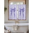 thumbnail image 4 of Purple Bow Bathroom Window Curtain, Cute Bowknot Simple Pure Color Light Filtering Coffee Kitchen Curtains, Bedroom Living Room Curtains 2 Panel 84"x45", 4 of 6