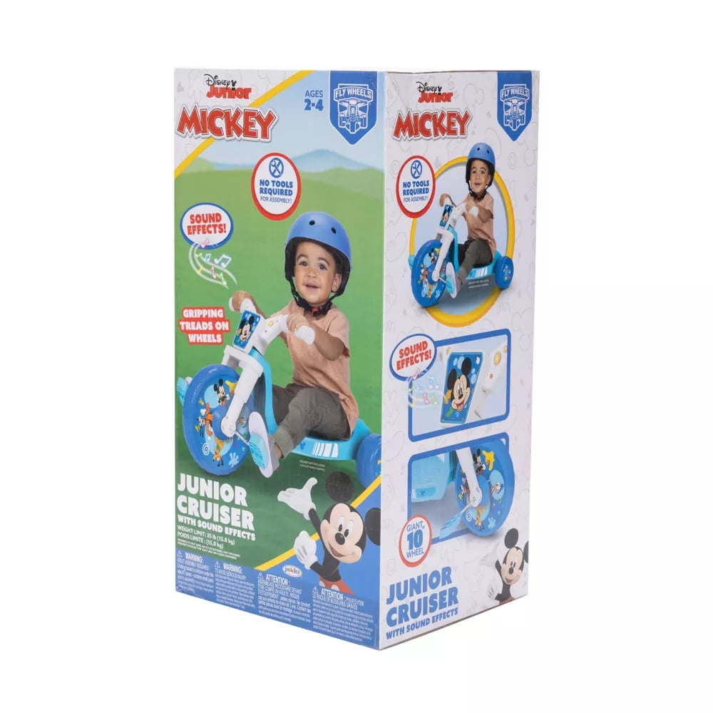Fly Wheel Mickey Mouse Junior Cruiser Tricycle with 10 inch Front Wheel Child 2 to 4 Years