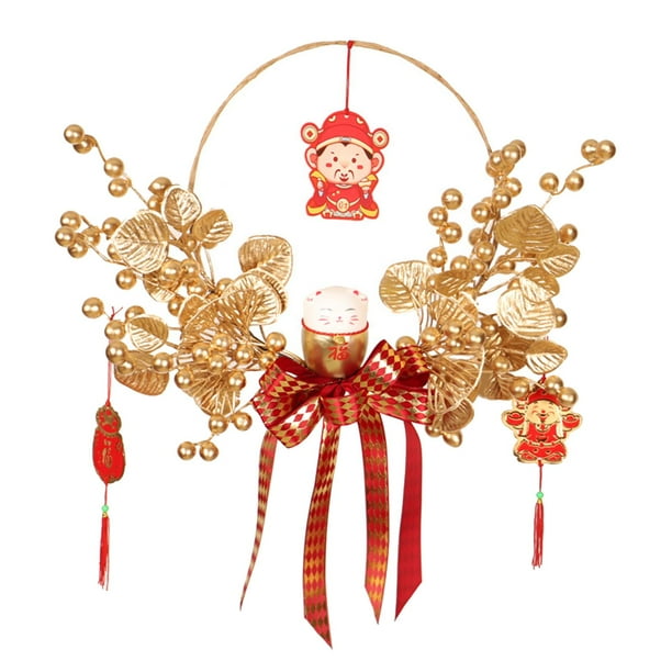 Corona oriental tradicional con lazo rojo, decorativa, de hierro forjado, para ventana.